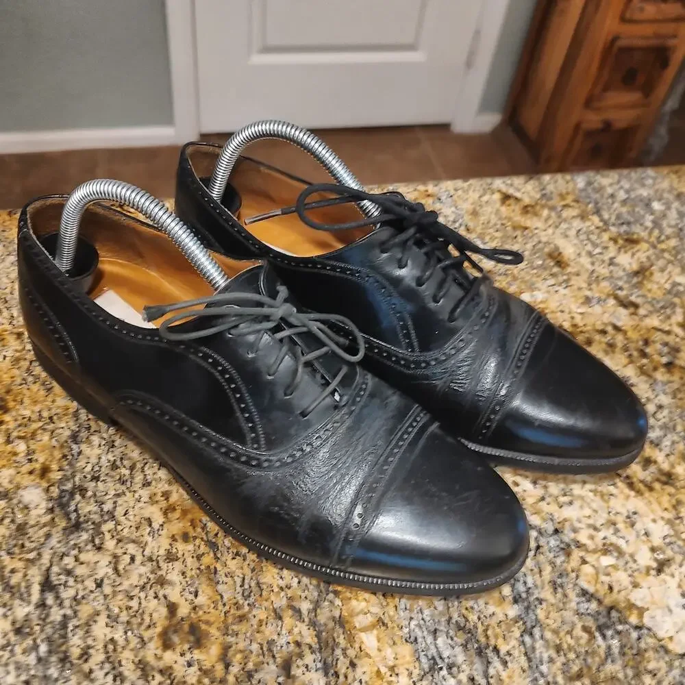 Mezlan Florence Black Leather Dress Shoes Size 9.5M